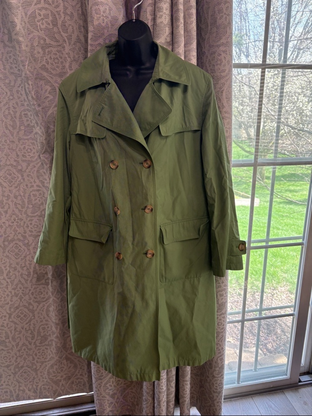 Gallery Spring Green Women's Trench Coat - XL with zip out liner